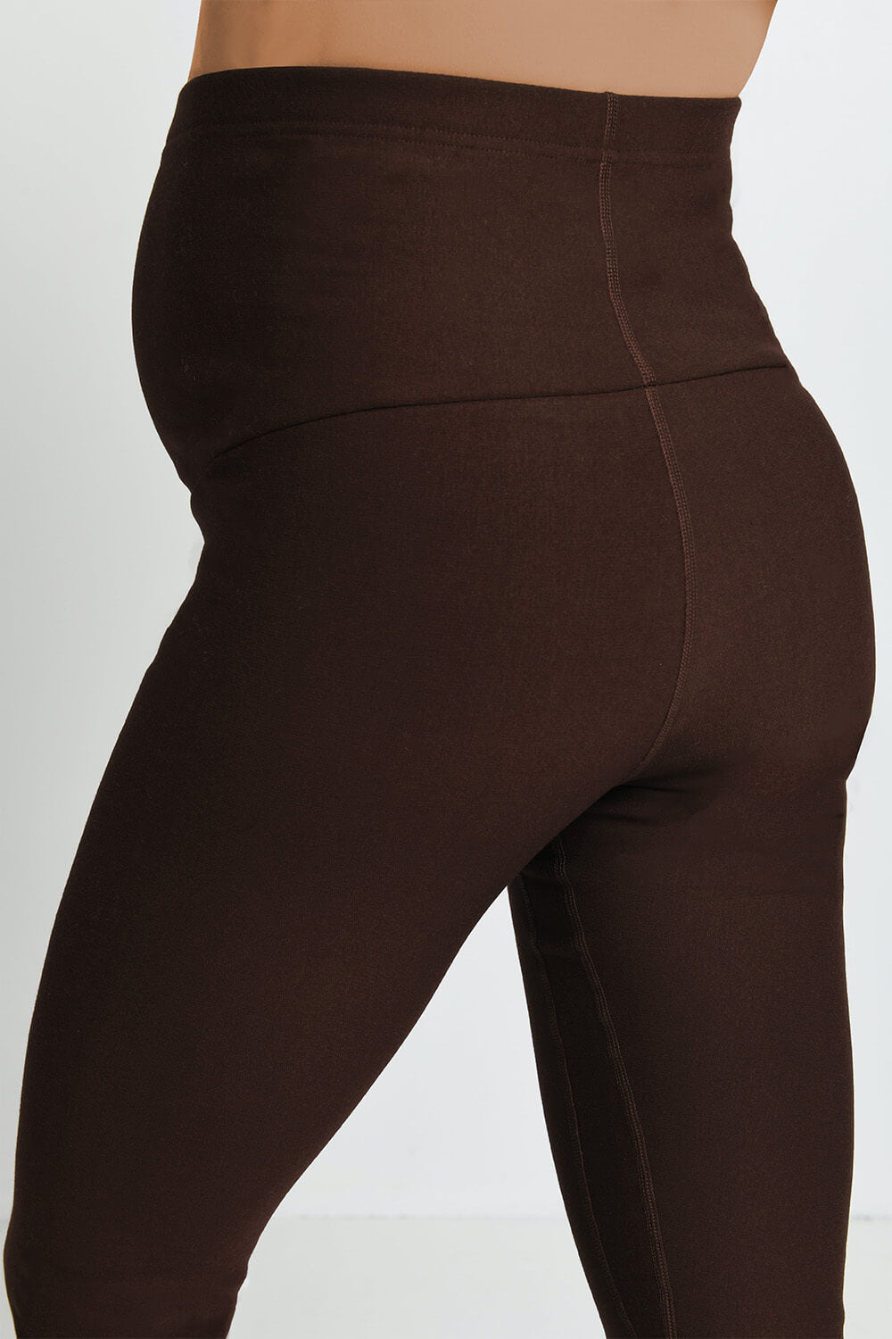 Alltägliche Winter Umstandsleggings mit hoher Taille - Espresso-Braune
