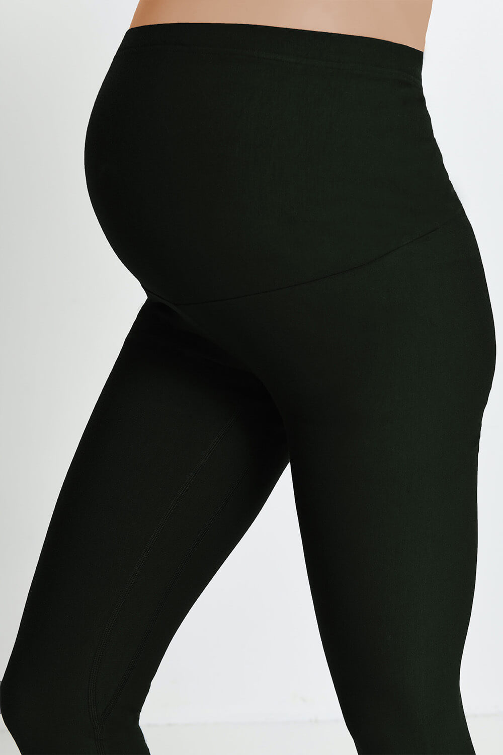 Alltägliche Winter Umstandsleggings mit hoher Taille  - Tiefes Olivgrün