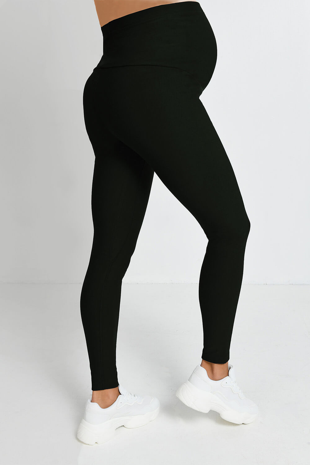 Alltägliche Winter Umstandsleggings mit hoher Taille  - Tiefes Olivgrün