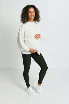 Umstands-Winter-Alltagsleggings – Tiefes Oliv