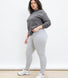 Alltägliche High-Waisted Leggings - Hellgrau-Melange