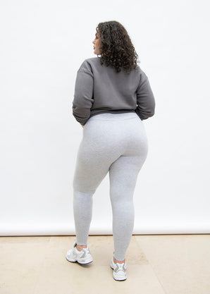 Everyday High Waisted Leggings Curvy - Light Grey Marl
