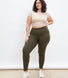 Everyday High Waisted Leggings Curvy - Khaki Green