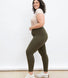 Everyday High Waisted Leggings Curvy - Khaki Green