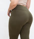 Everyday High Waisted Leggings Curvy - Khaki Green