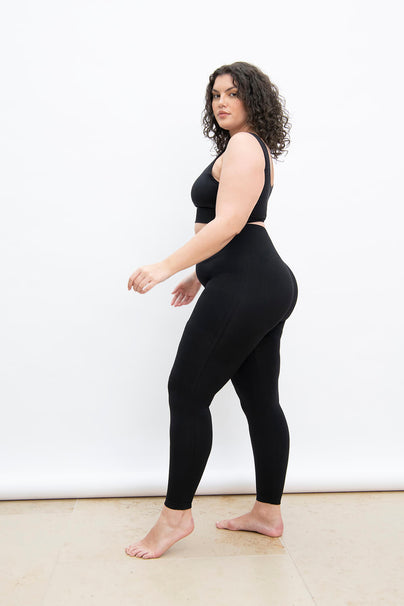 Ultimate High Waisted Seamless Leggings Curvy - Black