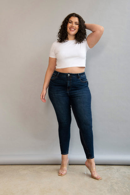 Lift & Shape Jeans Curvy - Dark Blue