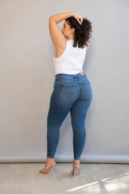 Lift & Shape Jeans Curvy - Mid Blue