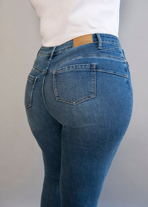 Lift & Shape Jeans Curvy - Mid Blue