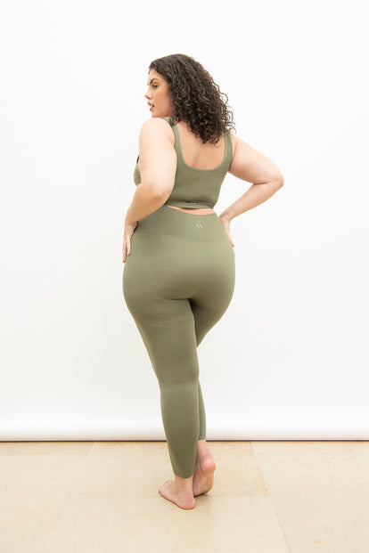 Ultimate High Waisted Seamless Leggings Curvy - Sage Green