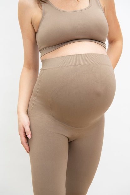 Ultimate Seamless Umstandsleggings - Oatmeal Beige