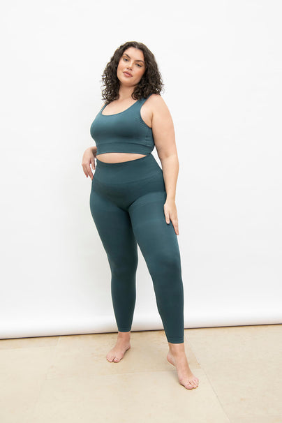 Ultimate High Waisted Seamless Leggings Curvy - Teal Blue