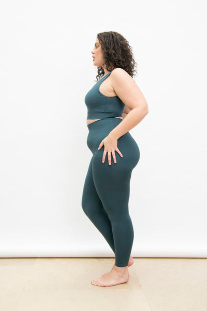 Ultimate High Waisted Seamless Leggings Curvy - Teal Blue