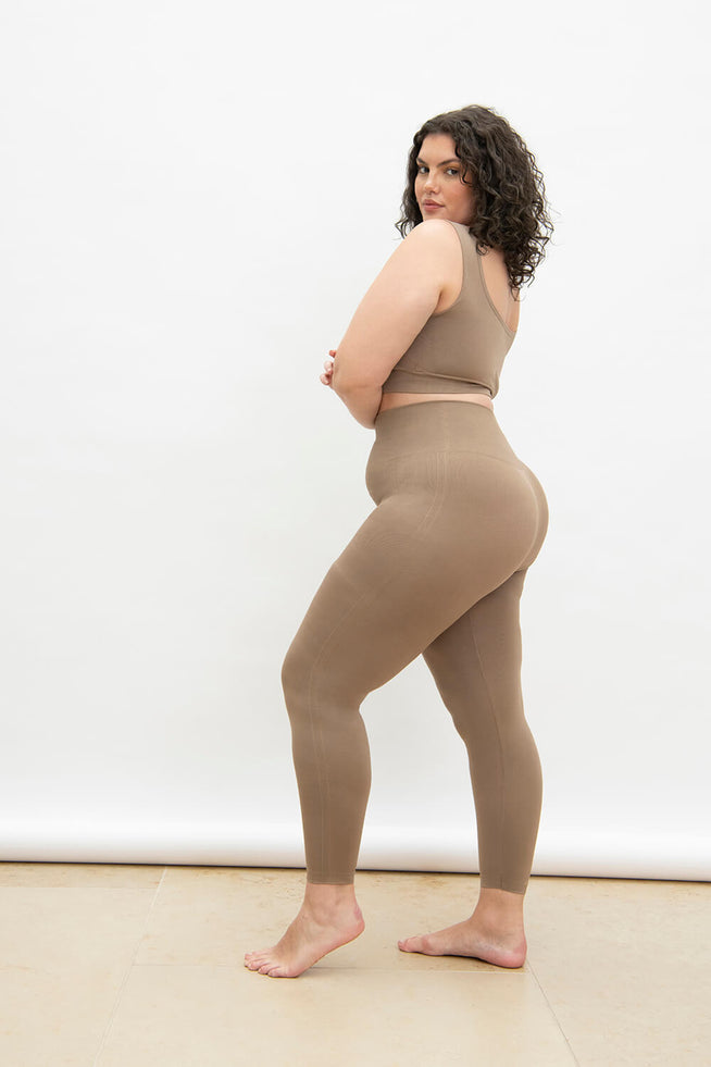 Ultimate High Waisted Seamless Leggings Curvy - Oatmeal Beige