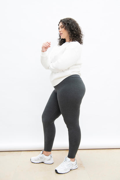 Everyday High Waisted Leggings Curvy - Dark Grey Marl