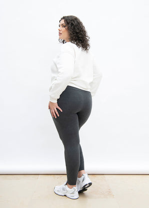 Everyday High Waisted Leggings Curvy - Dark Grey Marl