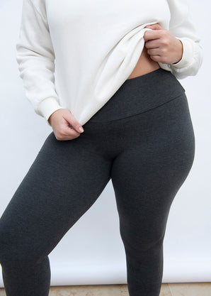 Everyday High Waisted Leggings Curvy - Dark Grey Marl