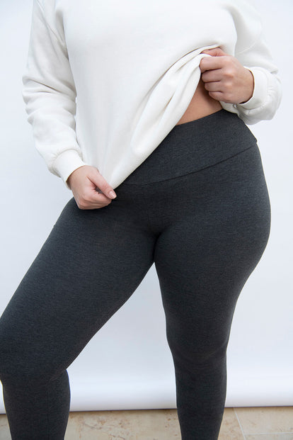 Everyday High Waisted Leggings Curvy - Dark Grey Marl