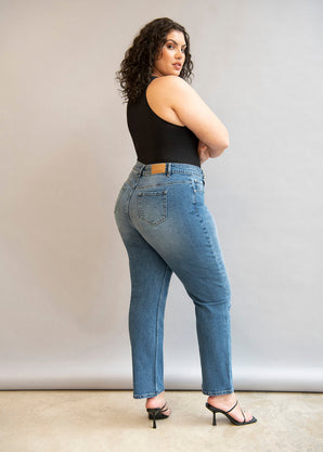 Straight-Fit Jeans Curvy - Mid Blue