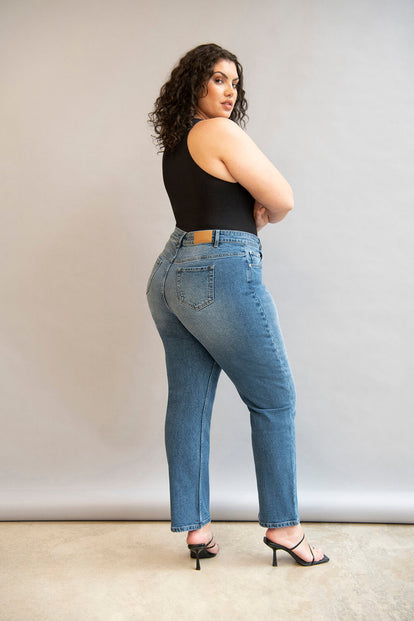 Straight-Fit Jeans Curvy - Mid Blue