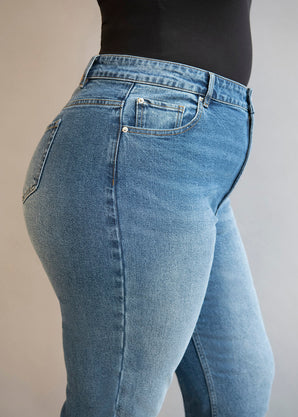 Straight-Fit Jeans Curvy - Mid Blue