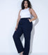 Leinenhose Curvy - Navy