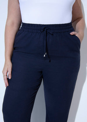 Leinenhose Curvy - Navy