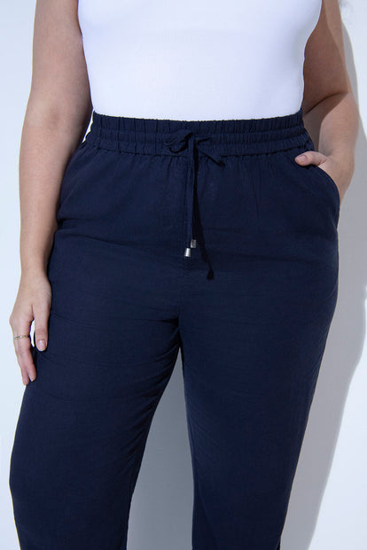 Leinenhose Curvy - Navy