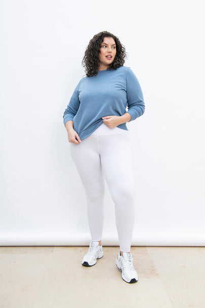 Everyday High Waisted Leggings Curvy - White