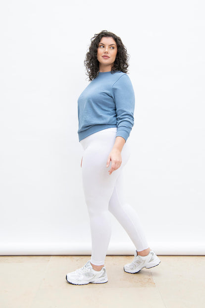 Everyday High Waisted Leggings Curvy - White