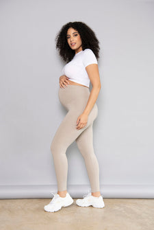 Everyday Umstandsleggings - Oatmeal Beige