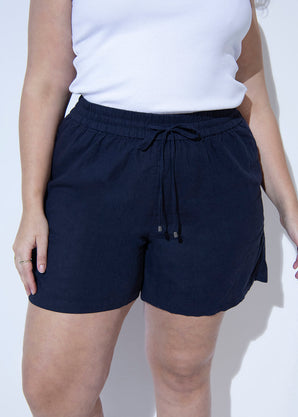 Leinenshorts Curvy - Navy