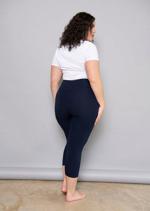 Cropped Leggings Lightweight Curvy - Navy