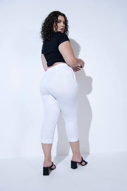 7/8 Stretchhose Curvy - White