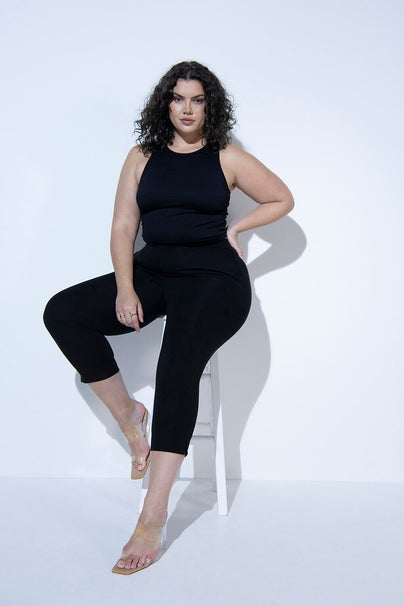 7/8 Stretchhose Curvy - Black