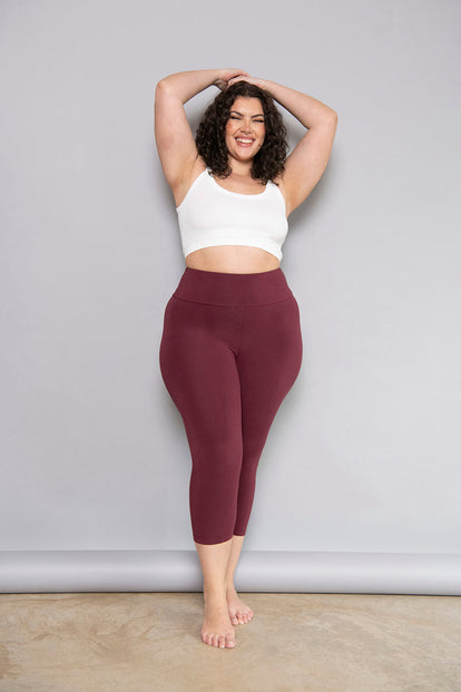 Cropped Leggings Lightweight - Burgundy