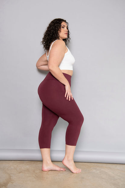 Cropped Leggings Lightweight - Burgundy