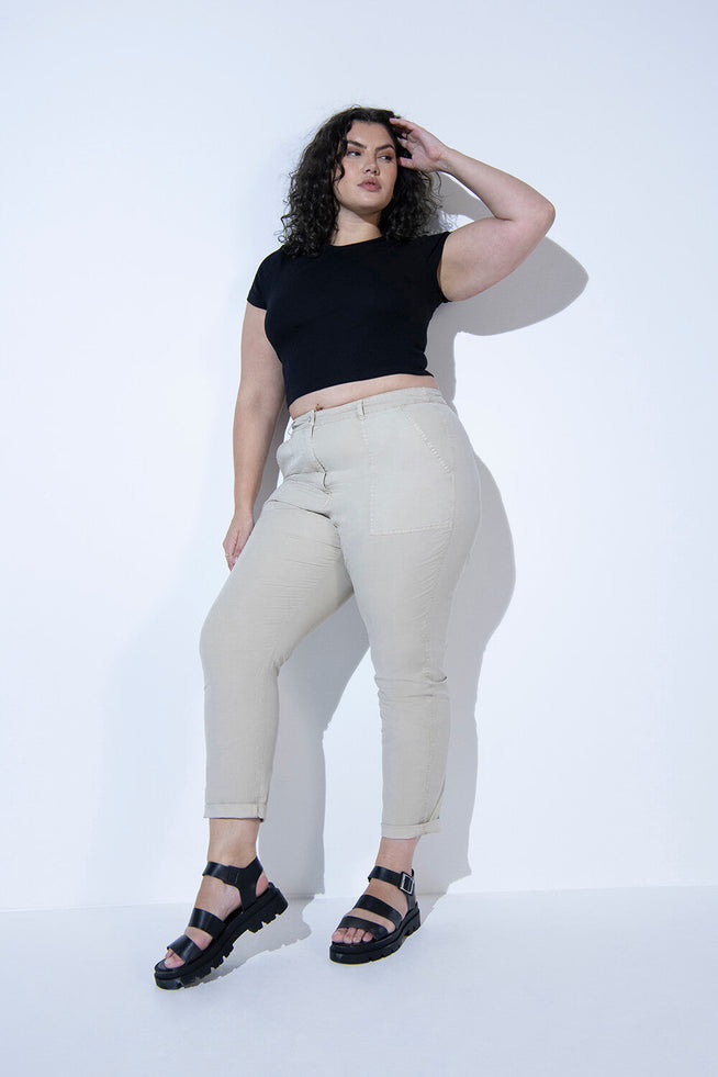 Chino-Hose Curvy - Beige