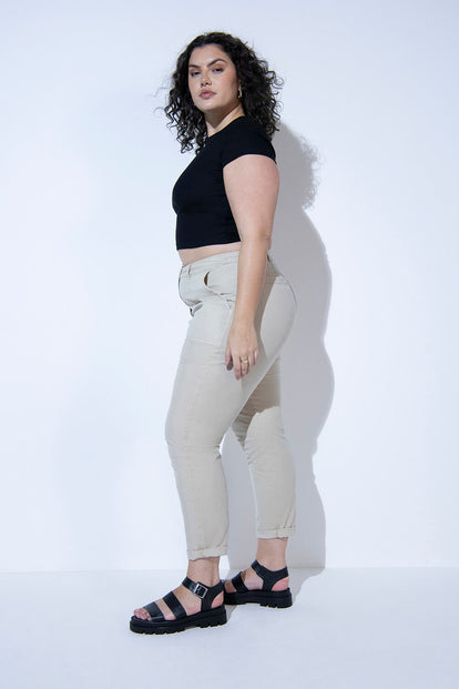 Chino-Hose Curvy - Beige