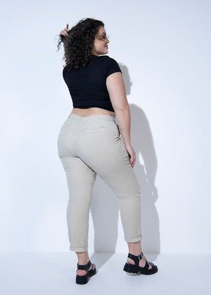 Chino-Hose Curvy - Beige