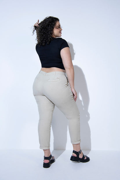 Chino-Hose Curvy - Beige