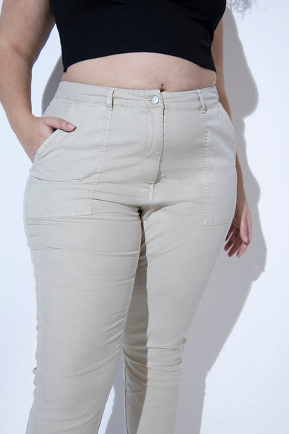 Chino-Hose Curvy - Beige