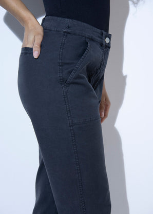 Chino-Hose Curvy - Grey