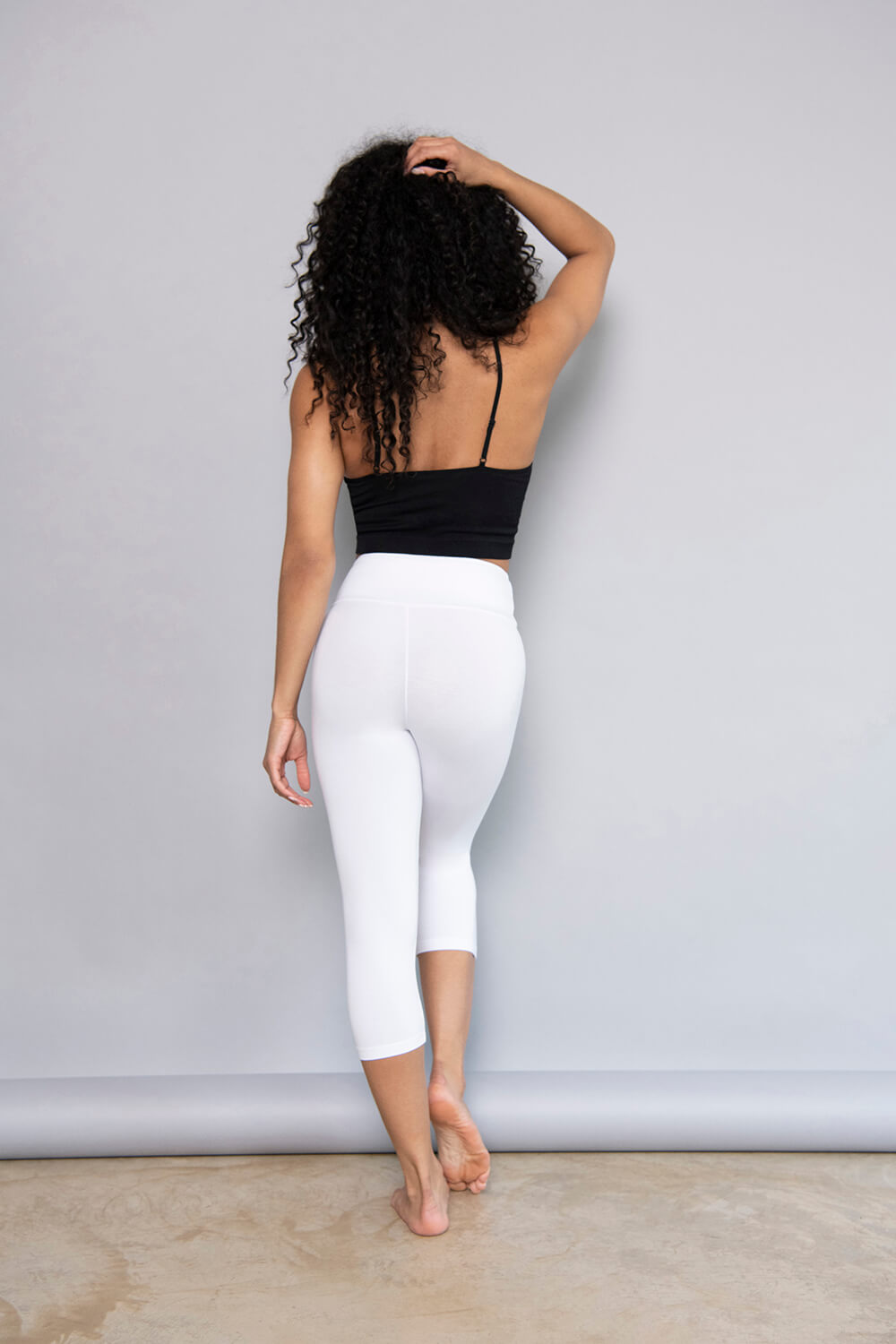 Gekurzte leichte Leggings mit Kurve WeiB LOVALL