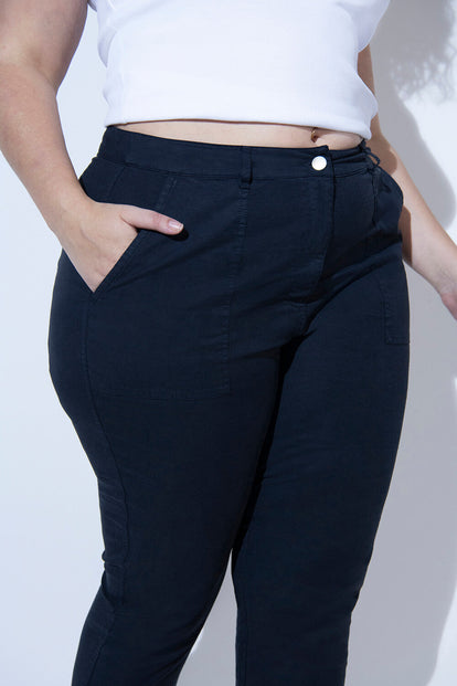 Chino-Hose Curvy - Navy