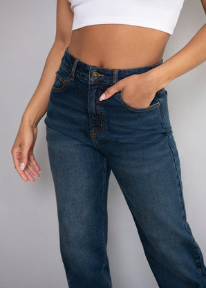 Straight-Fit Jeans - Dark Blue