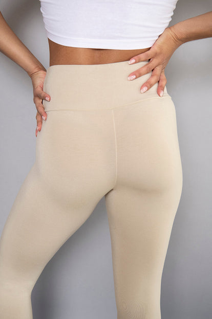 Cropped Leggings Lightweight Curvy - Beige