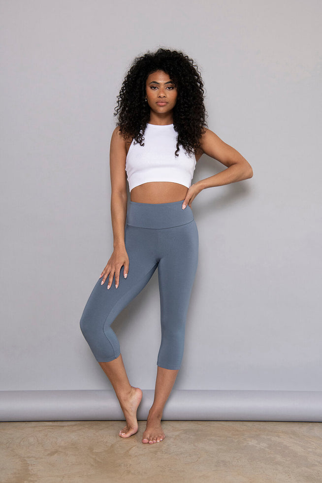 Cropped Leggings Lightweight - Steel Blue