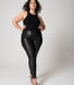 High Waisted Leggings In Lederoptik Curvy - Black