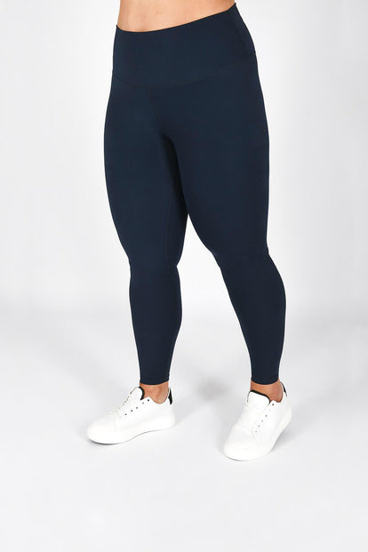 Revitalise High Waisted Leggings Curvy - Navy Blue